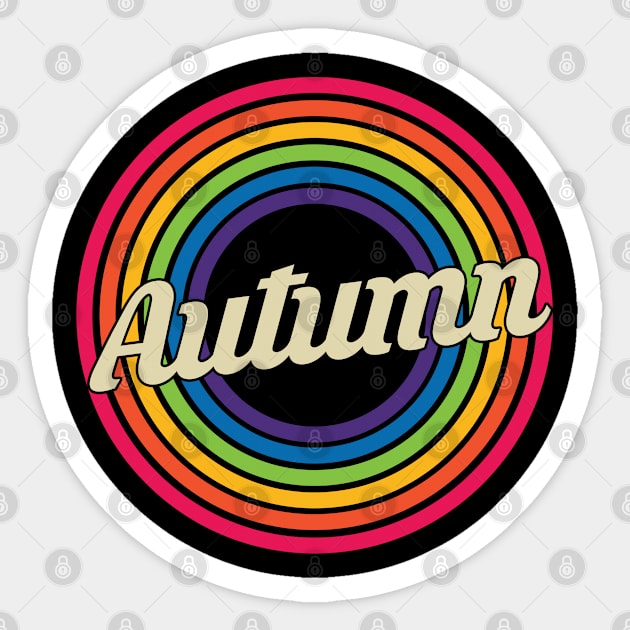 Autumn - Retro Rainbow Style Sticker by MaydenArt